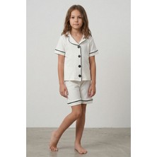 Kinderos Kısa Kollu Düğmeli Kız Çocuk Pijama Takımı - 26Y 4241