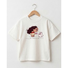Babytex Çocuk Moana Baskılı Oversize Tişört – %100 Pamuklu Rahat Kesim Çocuk Tişörtü