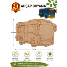 ArtMaster Ahşap Boyama Otobüs 24 Adet 10X15CM Araba Boyama Figürü Etkinlik Çoçuk Gelişim Motor Beceri Kreş Anasınıfı