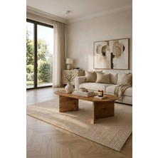 tridihome Modern Oval Orta Sehpa Minimal Ahşap Salon Sehpası Şık Tasarım