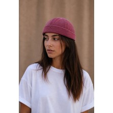 Külah Bordo Eskitme Pamuk Cap Docker Şapka - Unisex