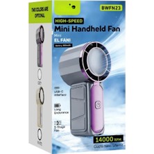 HiboTekno BWFN23 Taşınabilir Mini Vantilatör- Mini El Fanı 5 Kademeli 8000MAH 14000 Rpm Motor Gücü- Bataryalı