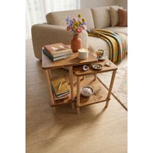 tridihome Modern Zigon Sehpa Ikili Set Minimal Tasarım Yan Sehpa Dekoratif Ahşap