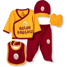 Galatasaray Unisex 5li Hastane Çıkışı Lisans Baskılı Çıtçıtlı Zarf Yaka Uzun Kol Patikli