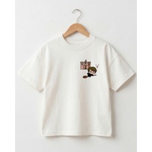Babytex Baskılı Oversize Çocuk Tişörtü Kısa Kollu Unisex Pamuklu Çocuk Tişört