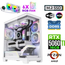 Xaser Fade X140 Ryzen 7 7700 16GB Ddr5 Ram 1tb M.2 Nvme SSD 16GB RTX5060TI Sıvı Soğutmalı Oyuncu Bilgisayarı