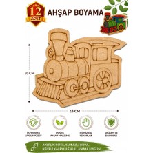 ArtMaster Ahşap Boyama Tren 12 Adet 10X15CM Araba Boyama Figürü Etkinlik Çoçuk Gelişim Motor Beceri Kreş Anasınıfı