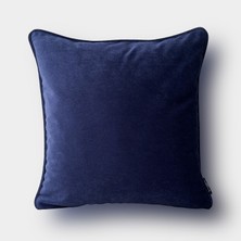 Lidoma Home "navy"  Kadife Dokulu Düz Kırlent Kılıfı - 45X45