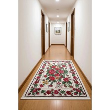 Has 1950 Red Rose Dokuma Tabanlı Dijital Baskı Halı BLG3831