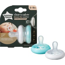 Tommee Tippee 2'li Silikon Breastlike Emzik 6-18 Ay Hassas Ciltler İçin Yumuşak Tasarım