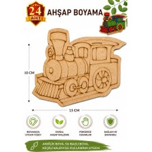 ArtMaster Ahşap Boyama Tren 24 Adet 10X15CM Araba Boyama Figürü Etkinlik Çoçuk Gelişim Motor Beceri Kreş Anasınıfı