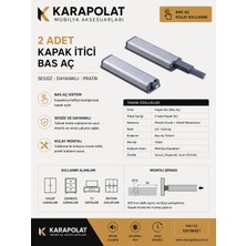 Karapolat Metal Dolap Kapak Mıknatıslı Kapak Basac Kapak Itici Bas Aç 2 Adet