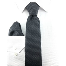 Pierroni Kendinden Desenli Füme Kravat Microfiber Kumaş ile Şık ve Modern Tasarım