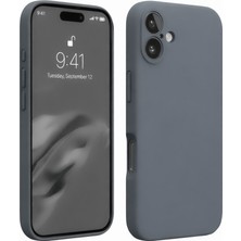isiltikidsmoda iPhone 16 Plus Kılıf Nano Içi Kadife Silikon - Gri