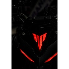 Banxtre Motor ve Kask Için 10CM Reflektörlü Kırmızı mt Logo Sticker Etiket (1 Adet)