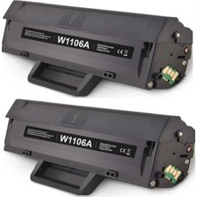Afset 106A W1106A[ÇİPLİ] Toner Cartridge To Hp Laser 107A 107W 107R Mfp 135A 135W 135R 137FNW 2 Adet
