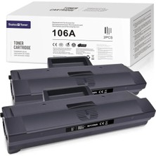 Afset 106A W1106A[ÇİPLİ] Toner Cartridge To Laser 107A 107W 107R Mfp 135A 135W 135R 137FNW 2xblack