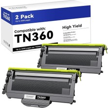 Afset TN360 High Yield, Compatible With MFC-7840W HL-2140 MFC-7340 MFC-7440N HL-2170W HL-2150N (2 Black)