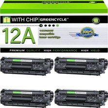 Afset Q2612A Muadil Ithal Toner 1020 1010 1012 1018 1022 1022N 3015 3030 3052 4 Adet