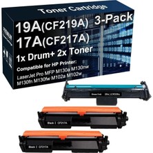 Afset (CF219A) Drum Unit & 17A (CF217A) Toner 2+1 Mfp M130A M130NW M102A M102W Printer (Black)