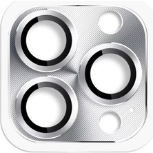 Bezos iPhone 16 Pro Max Pers Alüminyum Kamera Lens - Gümüş