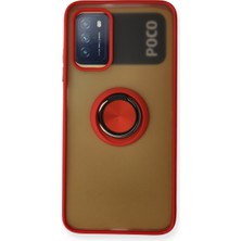 isiltikidsmoda Redmi 9t Kılıf Montreal Yüzüklü Silikon Kapak - Kırmızı