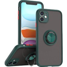 isiltikidsmoda iPhone 11 Kılıf Montreal Yüzüklü Silikon Kapak - Yeşil