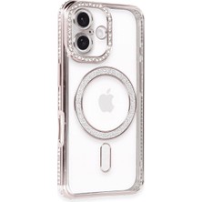 isiltikidsmoda iPhone 16 Kılıf Joke Simli Magneticsafe Kılıf - Pembe