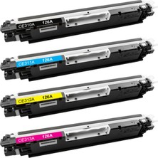 Afset 126A CE310A - Color Laserjet CP1025- CP1025NW 1 Set Cmyk Muadil Toner