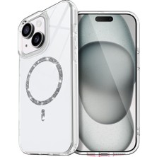 isiltikidsmoda iPhone 15 Plus Live Diamond Magsafe Kapak - Şeffaf