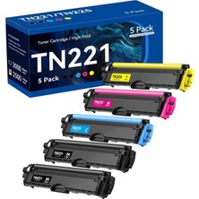 Afset Tn 221 HL-3170CDW MFC-9130CW HL-3180CDW HL-3140CW (2 Black, 1 Cyan, 1 Magenta, 1 Yellow, 5 Pack)