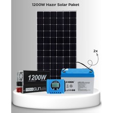 SB Solar 1200W Hazır Solar Paket – Bağ Evi & Karavan & Hobi Bahçesi (Montaj Ekipmanları Dahil)