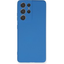 isiltikidsmoda Galaxy S21 Ultra Kılıf Nano Içi Kadife Silikon - Mavi