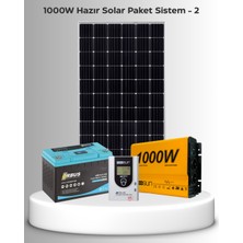 SB Solar 1000W Lityum Akülü Hazır Solar Paket – Bağ Evi & Karavan & Hobi Bahçesi - (Montaj Ekipmanları Dahil)
