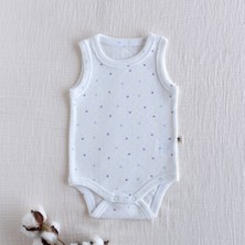 Mimu Baby %100 Pamuk Pointel Çıtçıtlı Bebek Zıbın - Mavi Kalpli