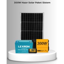 SB Solar 300W Hazır Solar Paket Sistem - 2  | Telefon + Aydınlatma + Kamp Kullanımı