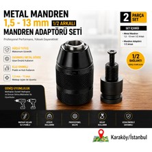 Platin Hırdavat Metal Mandren Elle Sıkmalı Supra 1,5mm - 13MM + Adaptör 1/2 Çevirici