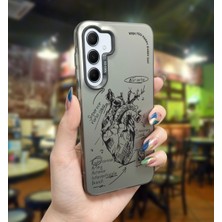 Powerfox Samsung A55 Uyumlu Anatomik Kalp Baskı Desen Darbe Emici Telefon Kılıfı MK01A