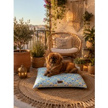 Kedi ve Köpek Yer Minderi Üst Kalite Yıkanabilir Kılıflı Fermuarlı %100 Boncuk Elyaf Kaydırmaz Taban Kedi ve Köpek Yatağı