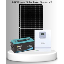 SB Solar 1.6kw Lityum Hazır Solar Paket | Mini Buzdolabı + Tv + Hidrofor | Bağ Evi - Karavan
