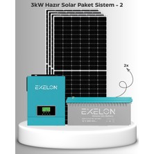 SB Solar 3kw Hazır Solar Paket | Buzdolabı + Çamaşır Makinesi + Tv | Bağ Evi - Yazlık - Karavan
