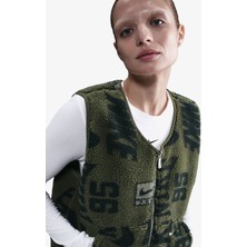  Nike Sportswear Fleece Sherpa Winterized Reversible Sythetic Fill Full-Zip Çift Traflı Kadın Peluş Sentetik Dolgu Yelek Yeşil