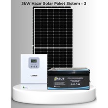 SB Solar 3kw Lityum Hazır Solar Paket | Buzdolabı + Çamaşır Makinesi + Tv | Bağ Evi - Yazlık - Karavan