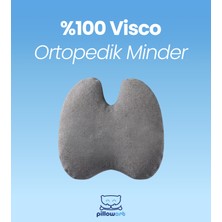 Pillowart Visco Ortopedik Sırt ve Bel Yastığı – Ev, Ofis ve Araç Koltuğu Için Gri