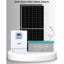 SB Solar 3kw Hazır Solar Paket | Buzdolabı + Küçük Ev Aletleri + Tv | Bağ Evi - Yazlık - Karavan
