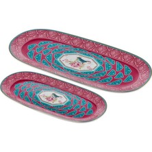 Roy King Qush Pembe 2'li Kayık Tabak 34-26CM