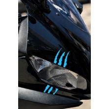 Banxtre Kask ve Motor Için Açık Mavi Renk Pençe Izi Sticker Etiket