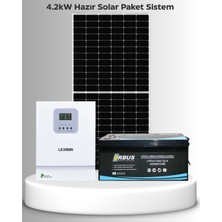 SB Solar 4.2kw Lityum Hazır Solar Paket | Büyük Buzdolabı + Çamaşır Makinesi + Büyük Ev Aletleri | Bağ Evi - Yazlık - Müstakil Ev