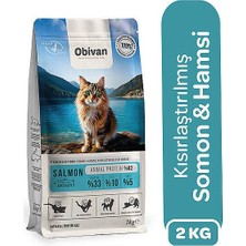 Obivan Sterilised Somonlu ve Hamsili Kısırlaştırılmış Kedi Maması 2 kg