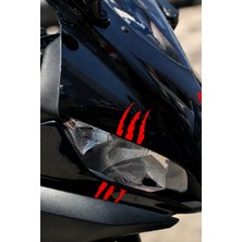 Banxtre Kask ve Motor Için Kırmızı Renk Pençe Izi Sticker Etiket